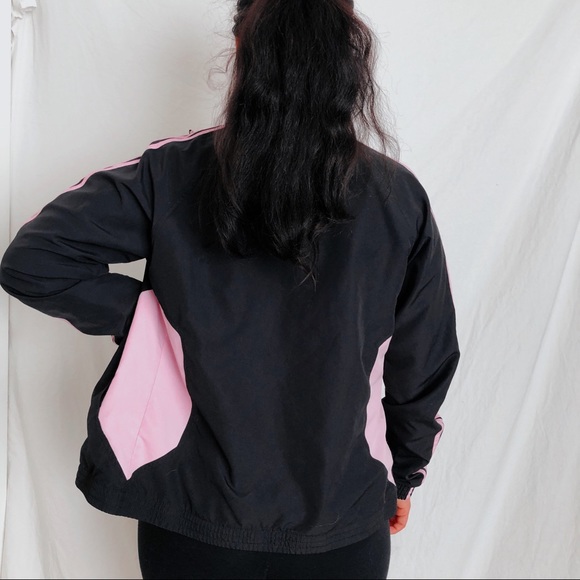 Adidas Pink + Black windbreaker trackjacket. - Picture 3 of 3